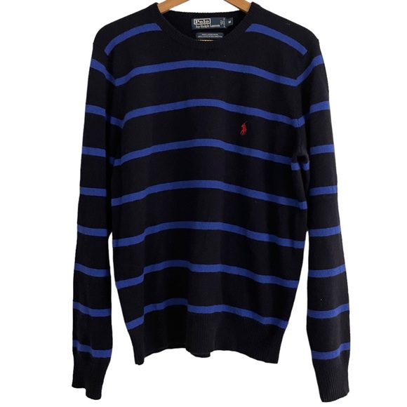 Polo Ralph Lauren Other - Polo Ralph Lauren Men’s Navy Blue Striped Lambswool Sweater